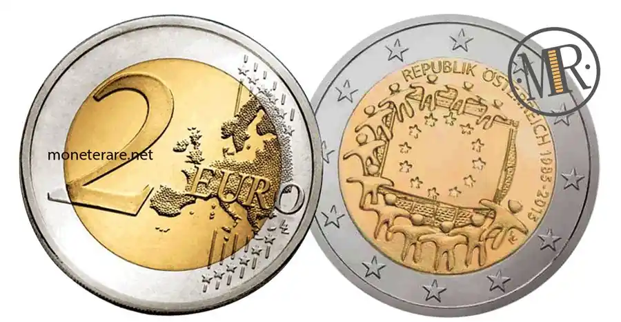 2 Euro Commemorativi Austria 2015 Bandiera Europea