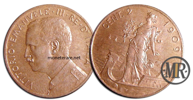 2 Centesimi di lire Vittorio Emanuele III Prora 1909