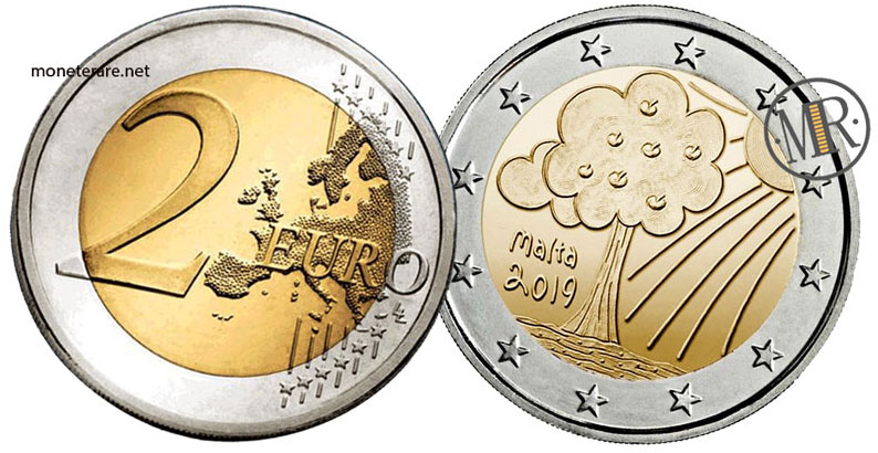 2 Euro Commemorativi Malta 2019 Natura e Ambiente
