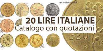 valore e rarità delle monete da 20 lire italiane