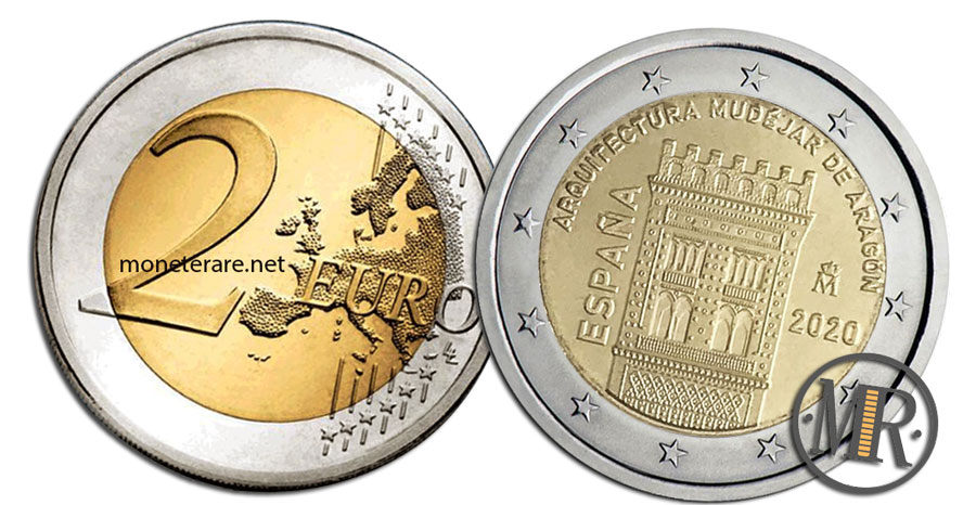 2 Euro Commemorativi Spagna 2020 Architettura mudéjar d'Aragona