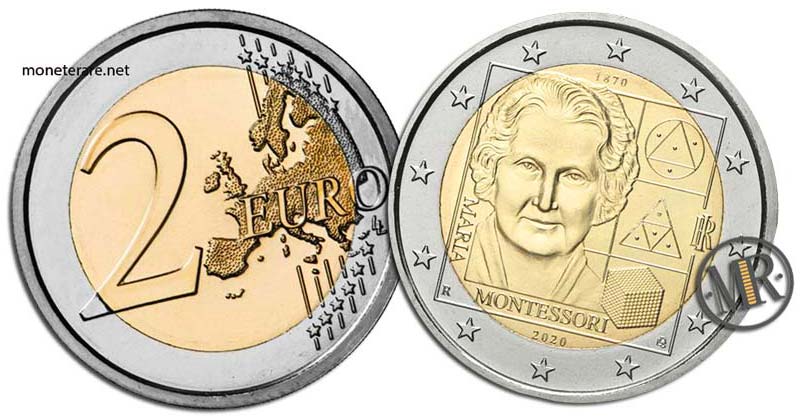 2 Euro Commemorativi Italia 2020 Maria Montessori