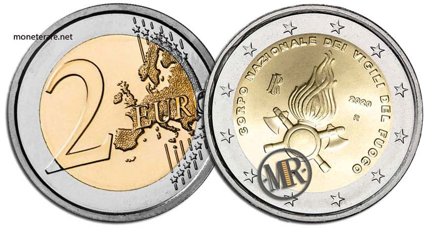 2 Euro Commemorativi Italia 2020 Vigili del Fuoco