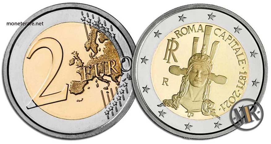 2 Euro Commemorativi Italia 2021 Roma Capitale