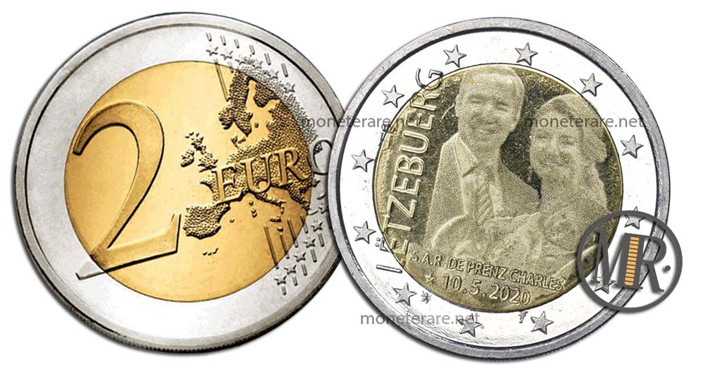 2 Euro Commemorativi Lussemburgo 2020 Principe ereditario Charles Ologramma