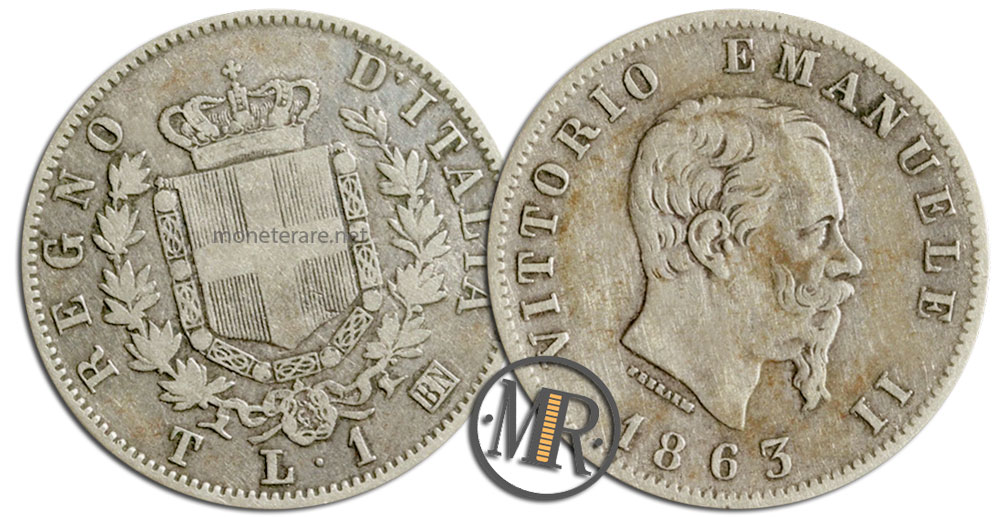 1 Lira Vittorio Emanuele II -Stemma