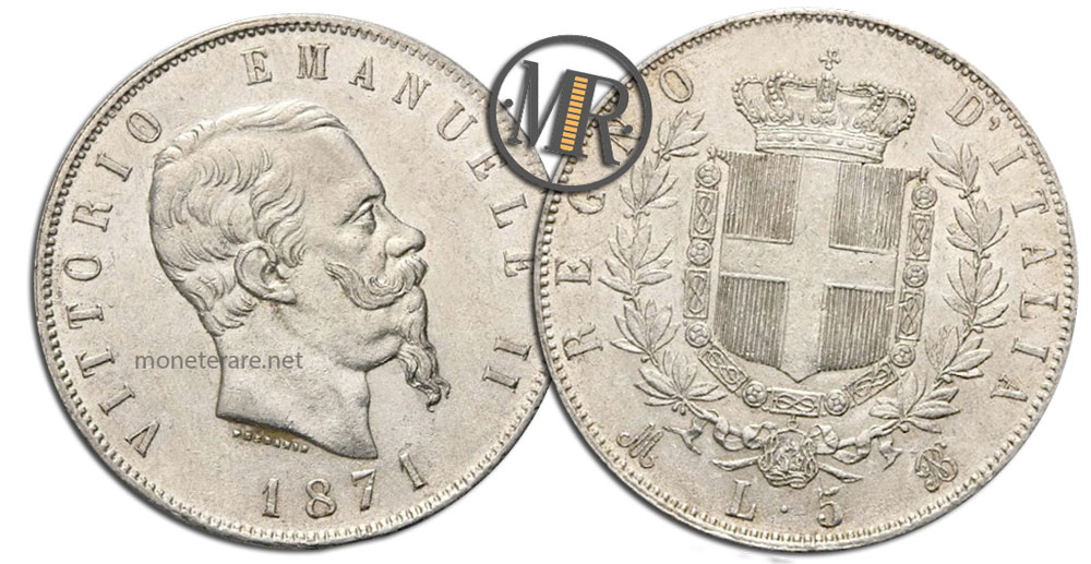 5 Lire Vittorio Emanuele II Stemma coin