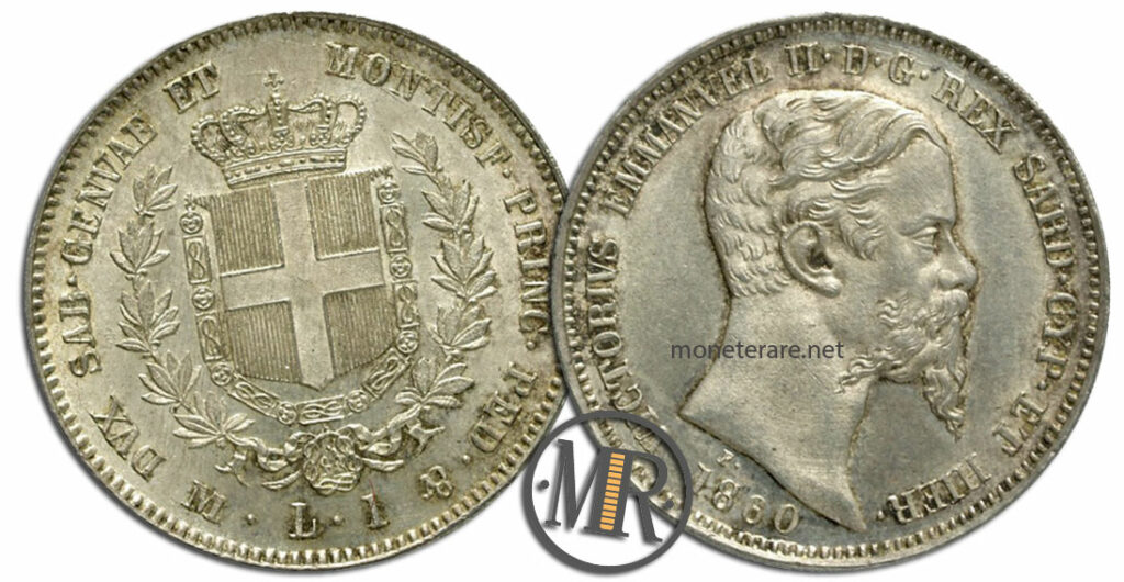 1 Lira Vittorio Emanuele II 1850 1860
