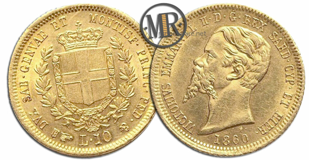 10 Lire Regno di Sardegna Vittorio Emanuele II
