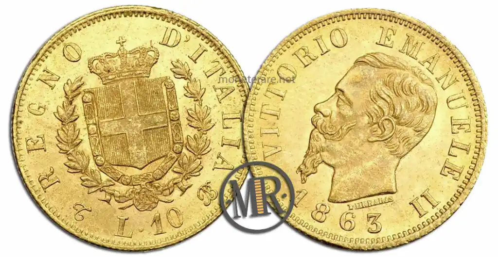 10 Lire Vittorio Emanuele II con il valore