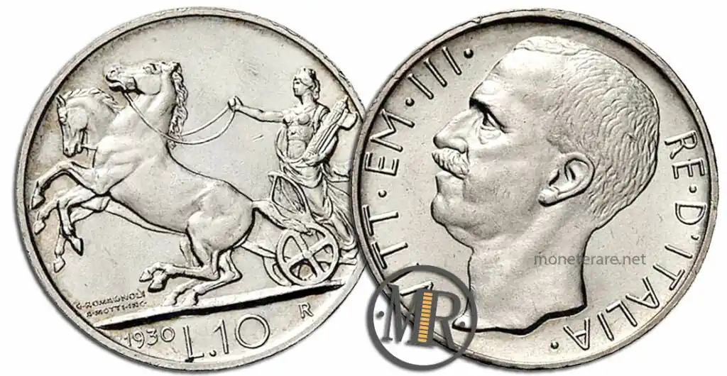 10 Lire Vittorio Emanuele III Biga col valore
