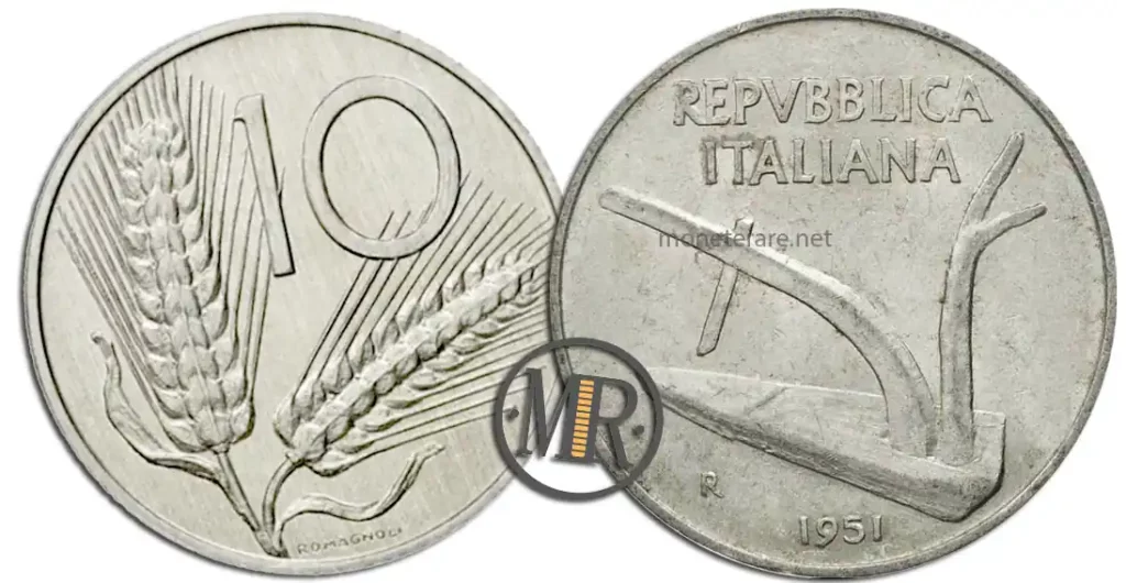 moneta da 10 lire 1951 spiga