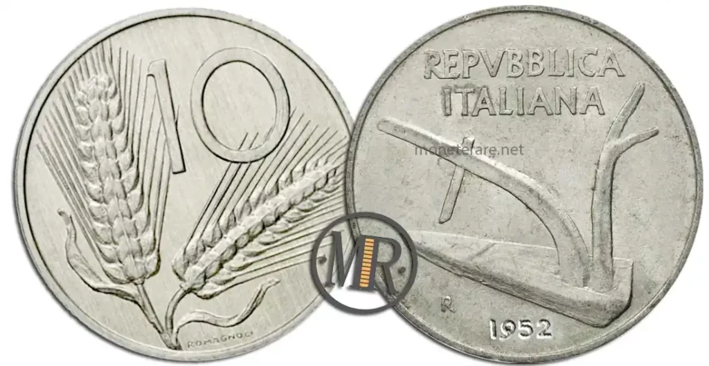 10 lire 1952 valore della moneta spiga