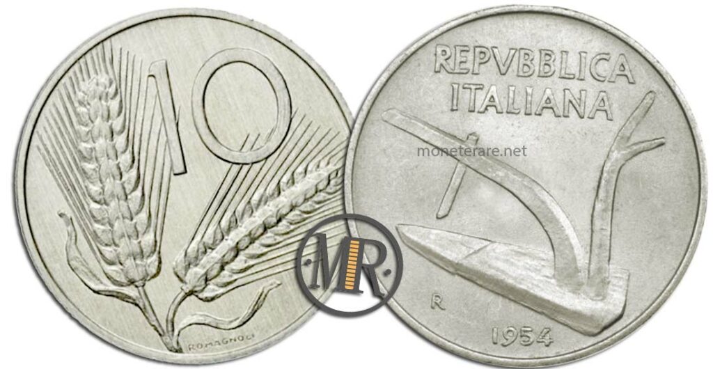 10 lire 1954 col valore