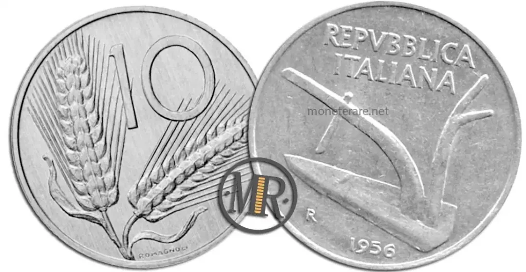 10 lire 1956 valore lire spiga