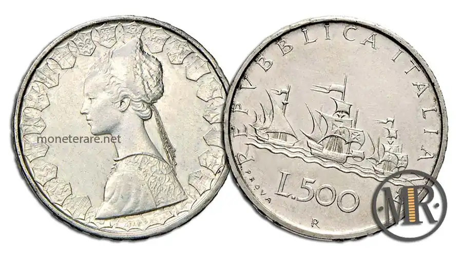 500 Lire Argento 1957 - PROVA  con il valore