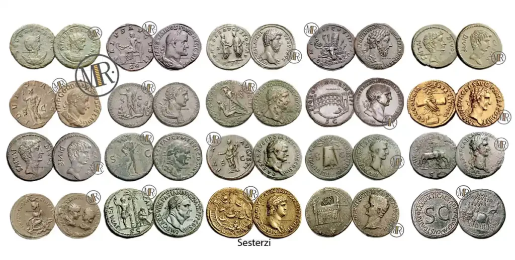 raccolta dei sesterzi romani col valore