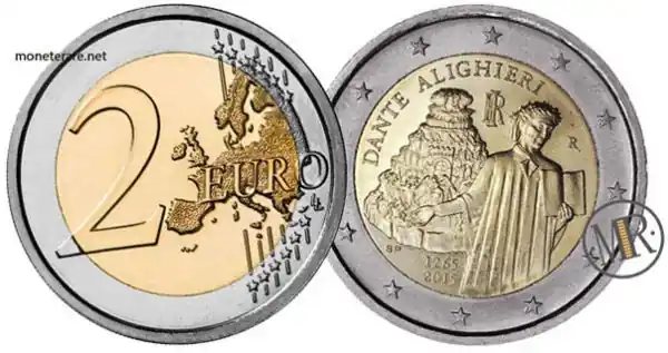 2 Euro Commemorativi Italiani 2015 Dante Alighieri