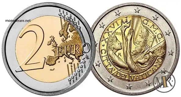 2 Euro Commemorativi Vaticano 2011 Madrid