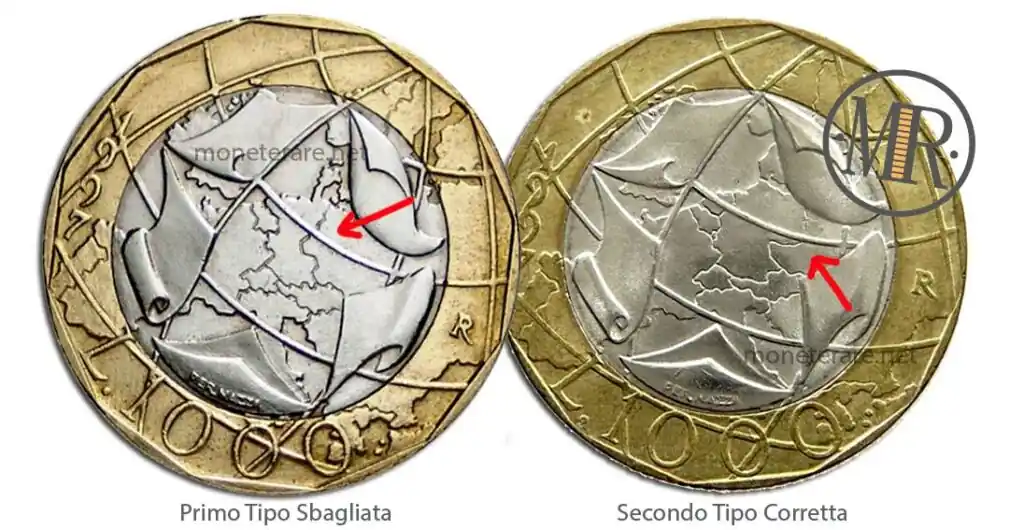 Moneta 1000 L Italia Turrita 1997