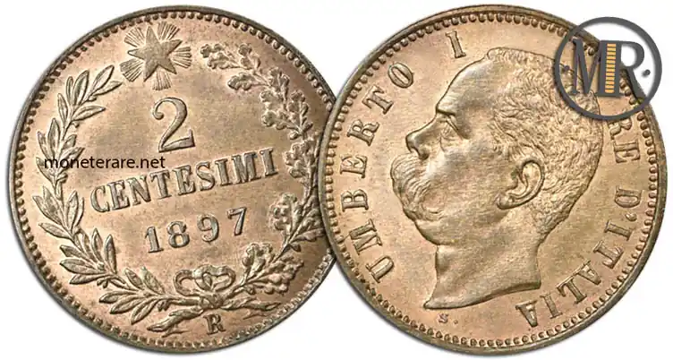2 Centesimi di Lire Umberto I 1897