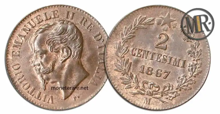 2 Centesimi di Lire Vittorio Emanuele II 1867