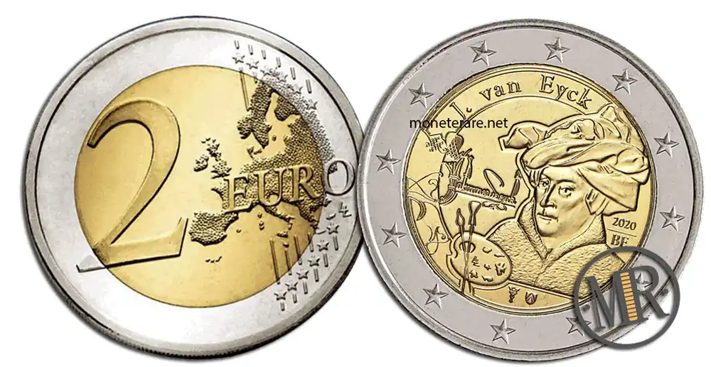 2 Euro Commemorativi 2020 Belgio Jan van Eyck