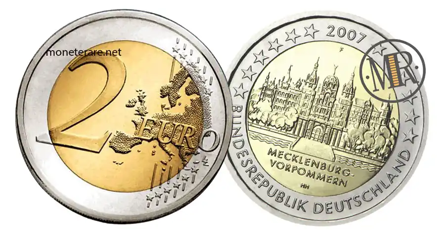 2 Euro Commemorativi Germania 2007 Castello di Schwerin