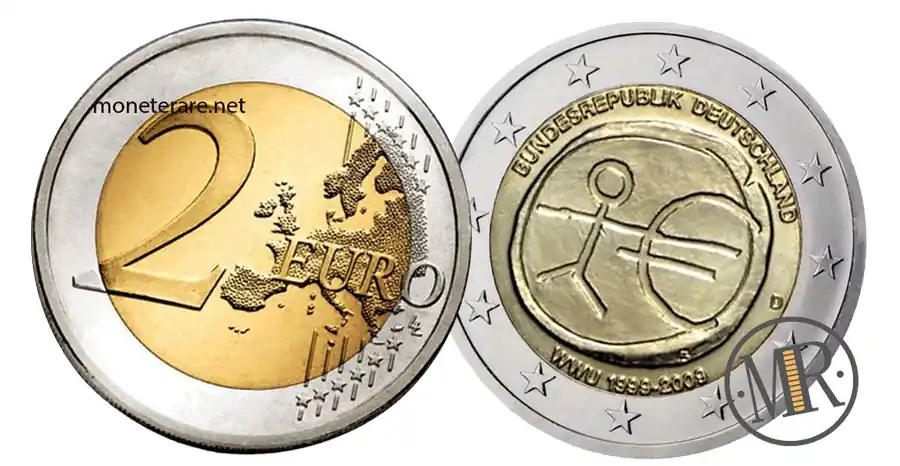 2 Euro Commemorativi Germania 2009 Unione Economica Monetaria WWU
