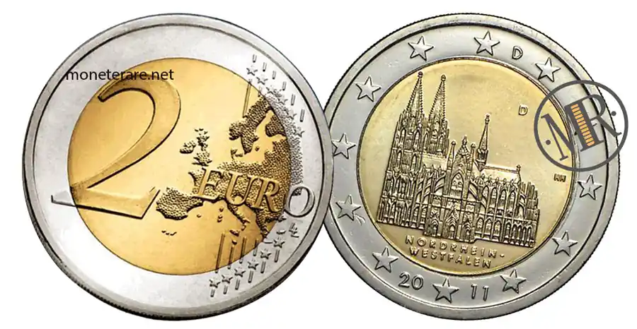 2 Euro Commemorativi Germania 2011 Nordrhein-Westfalen Colonia 