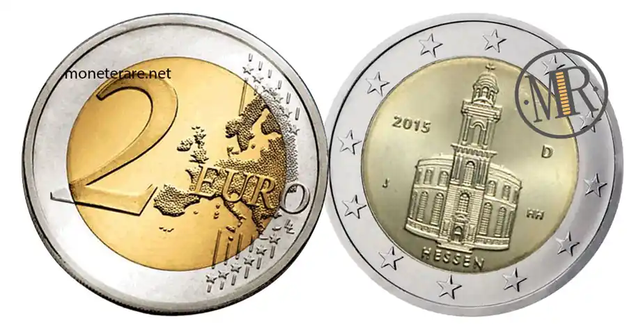 2 Euro Commemorativi Germania 2015 Chiesa di San Paolo a Francoforte Hessen