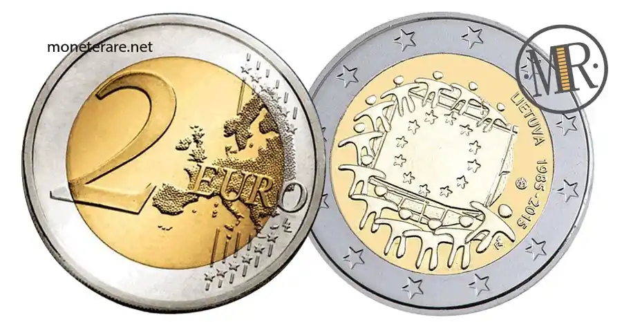 2 Euro Commemorativi Lituania 2015 Bandiera Europea