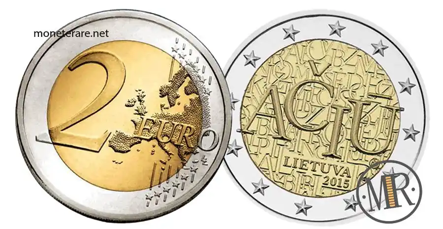 2 Euro Commemorativi Lituania 2015 Lingua Lituana