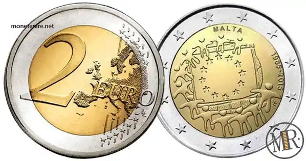 2 Euro Commemorativi Malta 2015 30° anniversario della bandiera europea