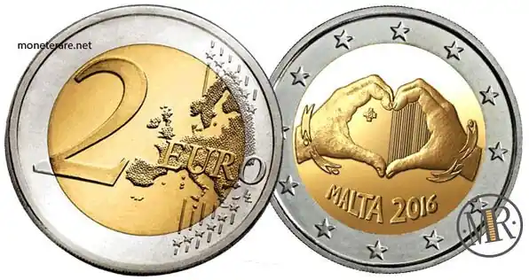 2 Euro Commemorativi Malta 2016 Amore