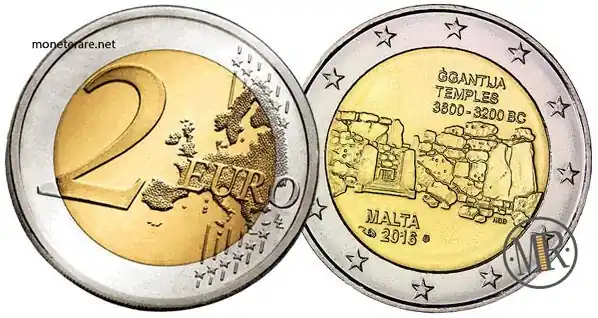 2 Euro Commemorativi Malta 2016 Templi di Gigantia