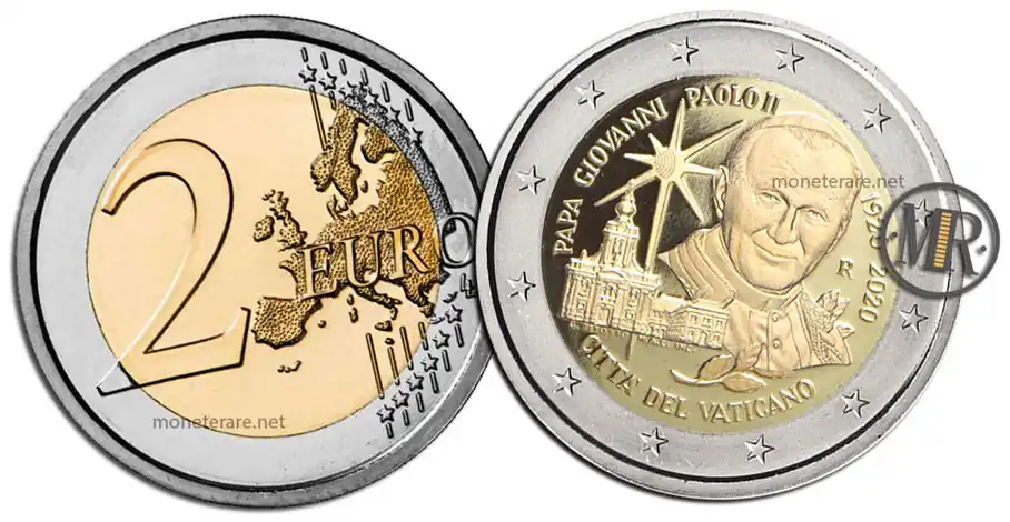2 euro rari Giovanno Paolo II 2020