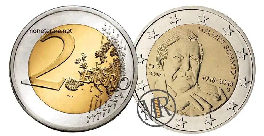 2 Euro Commemorativi Germania 2018 Helmut Schmidt