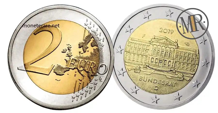 2 Euro Commemorativi Germania 2019 Bundesrat 