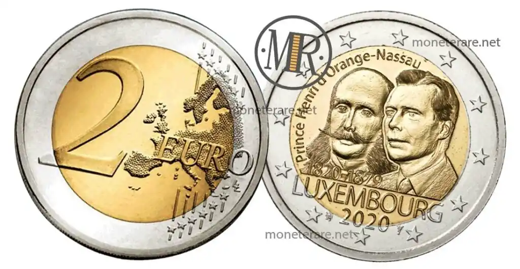 2 Euro Commemorative Lussemburgo 2020 200 Anni Principe Henri Orange-Nassau