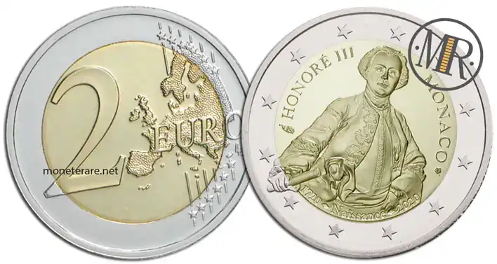 2 Euro Monaco 2020 Onorato III monete rare