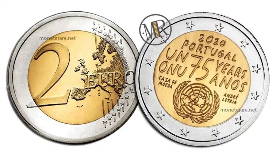 2 Euro Commemorativi Portogallo 2020 Nazioni Unite