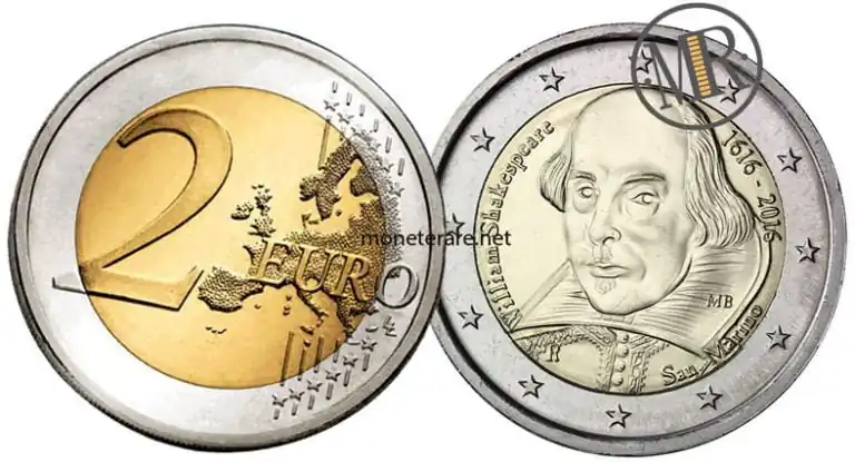 2 euro rari 2016 Shakespeare
