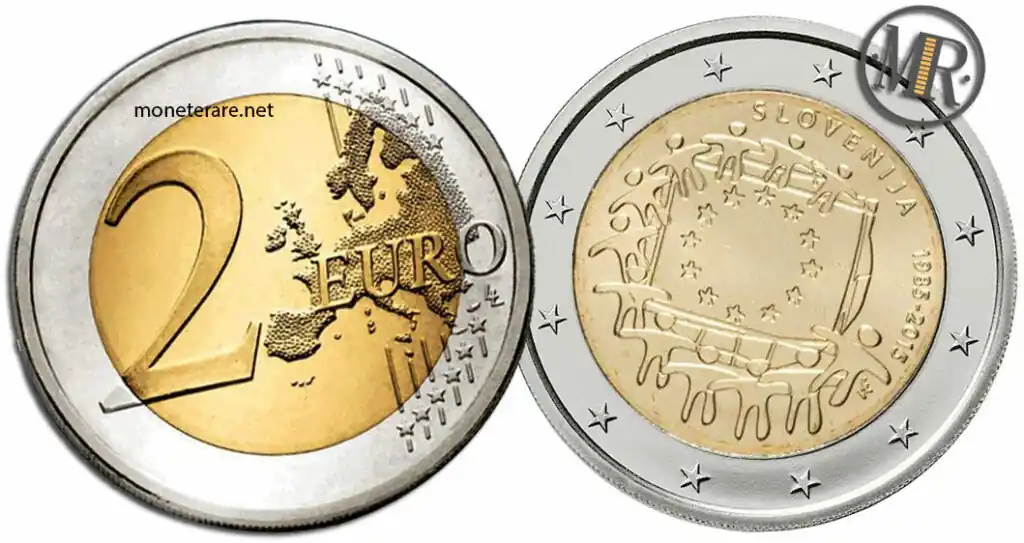 2 Euro Commemorativi Slovenia 2015 Bandiera