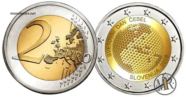 2 Euro Commemorativi Slovenia 2018 Giornata mondiale delle api