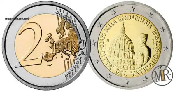 2 euro rari Gendarmeria Vaticana 2016 Vaticano