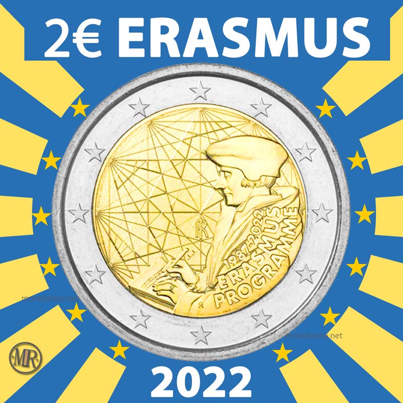 copertina 2 euro erasmus 2022 italia commemorativi
