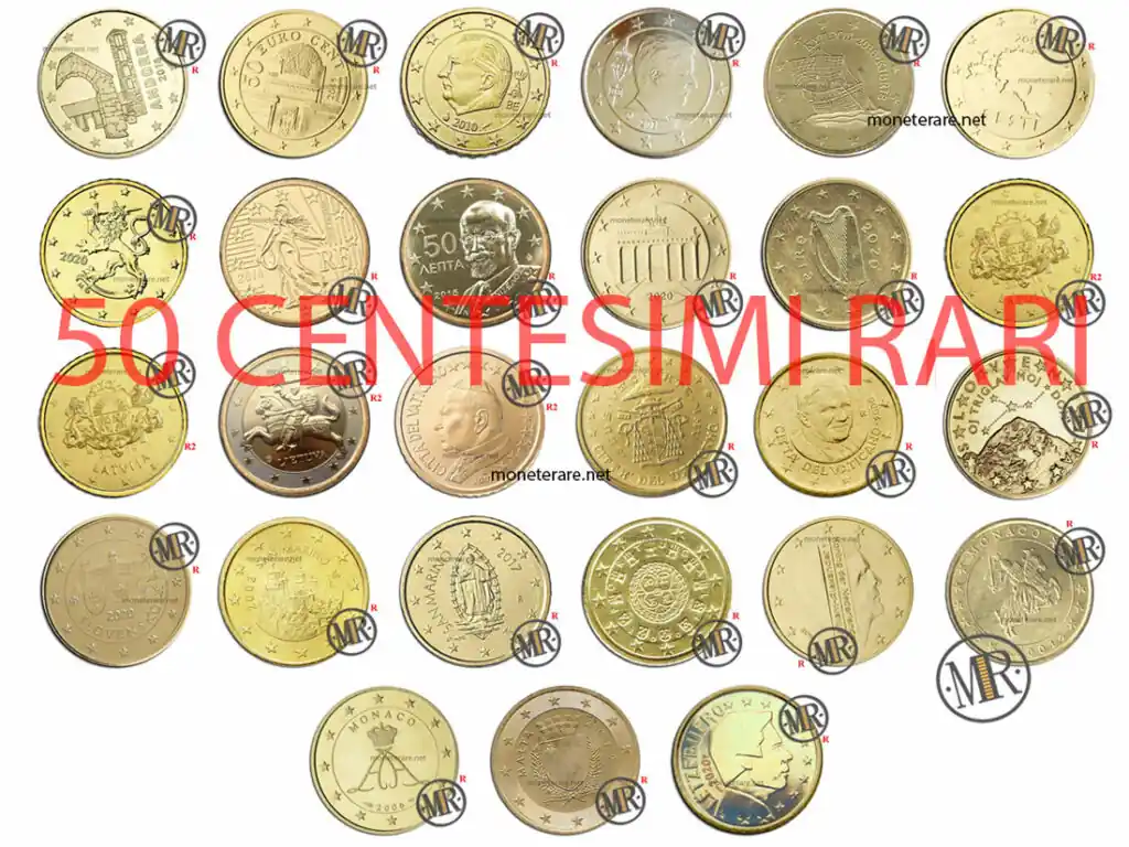 tutte le monete da 50 Centesimi Rari