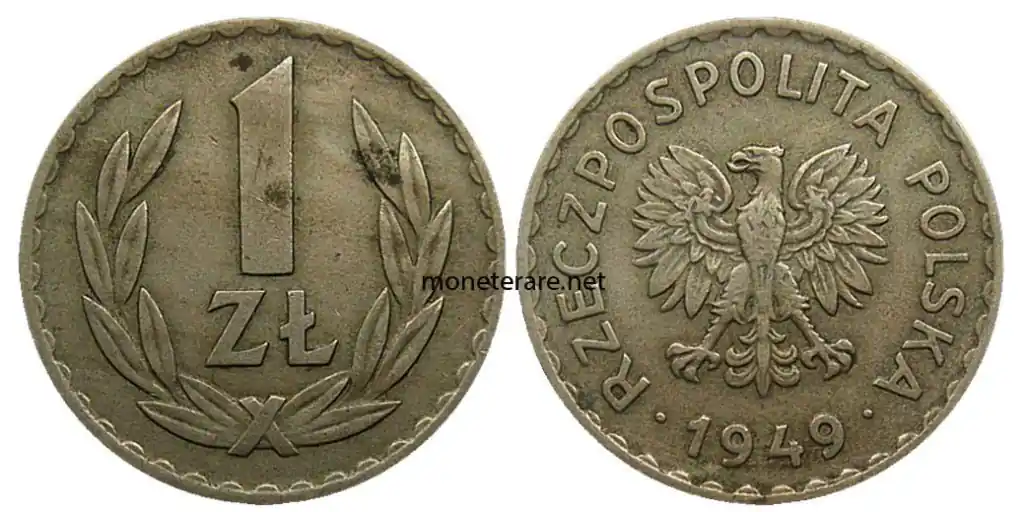 Valuta Polacca da 1 Zotly 1949