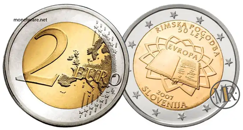 2 Euro Commemorativi Slovenia 2007 Trattati di Roma